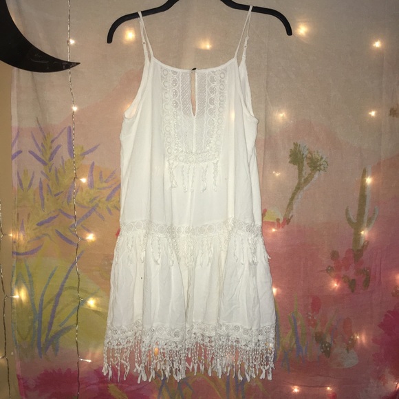 White Bohemian Dress - Picture 1 of 4